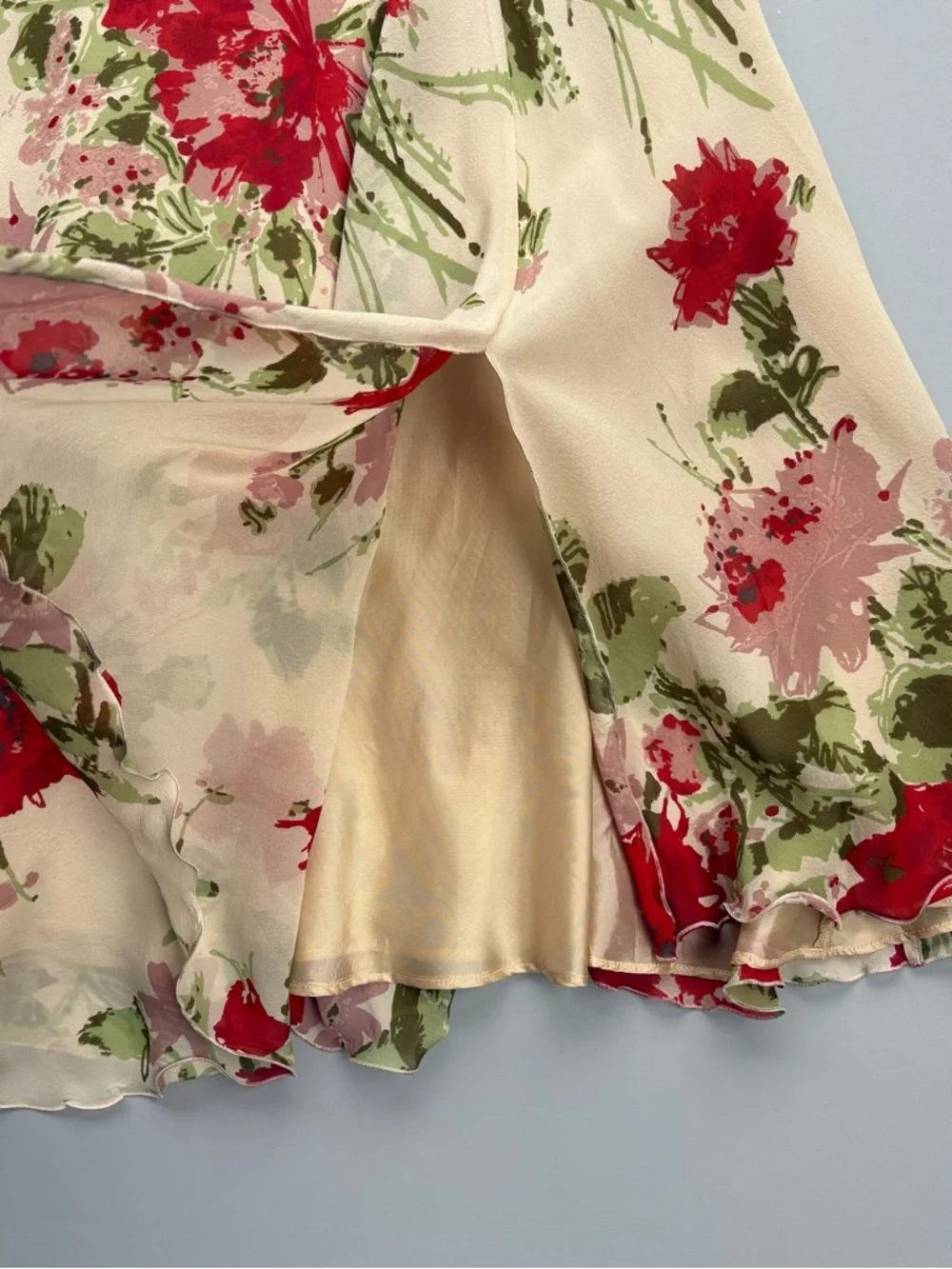 Vintage Moschino Cheap and Chic Silk Floral Skirt A-Line Cottagecore Flowy